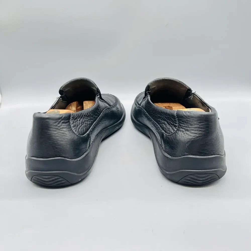 Mephisto Shoes Mens 11 Black Pebbled Leather Slip On Loafers Casual Comfort